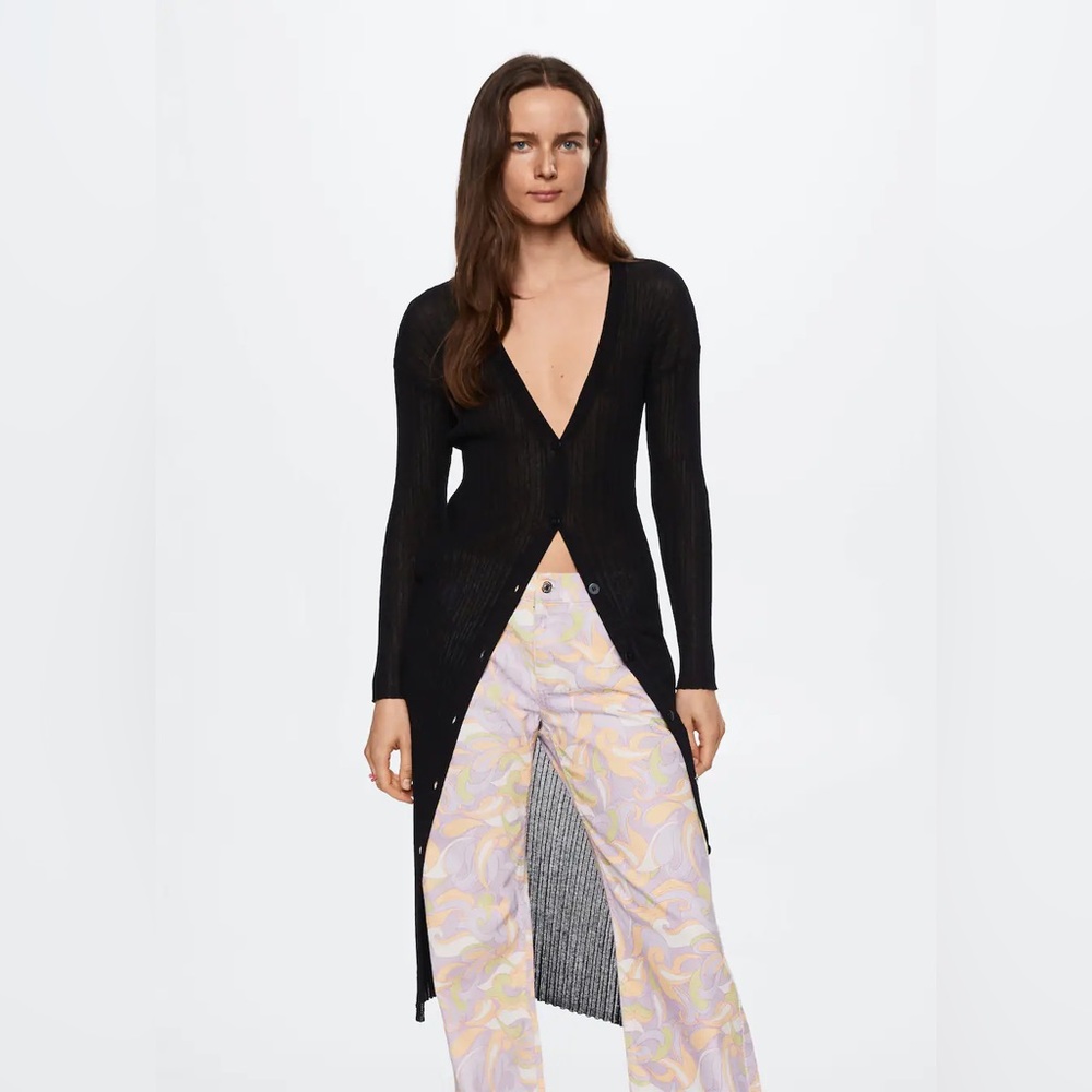 Mango Ribbed Long Cardigan - Picture 3 of 7